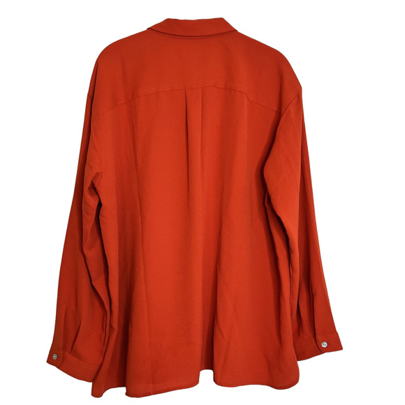 J Jill Womens Button Up Blouse Large Burnt Orange Rust Long Sleeve Knit Autumn - Picture 3 of 6